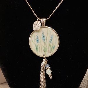 Hand-painted watercolor necklace